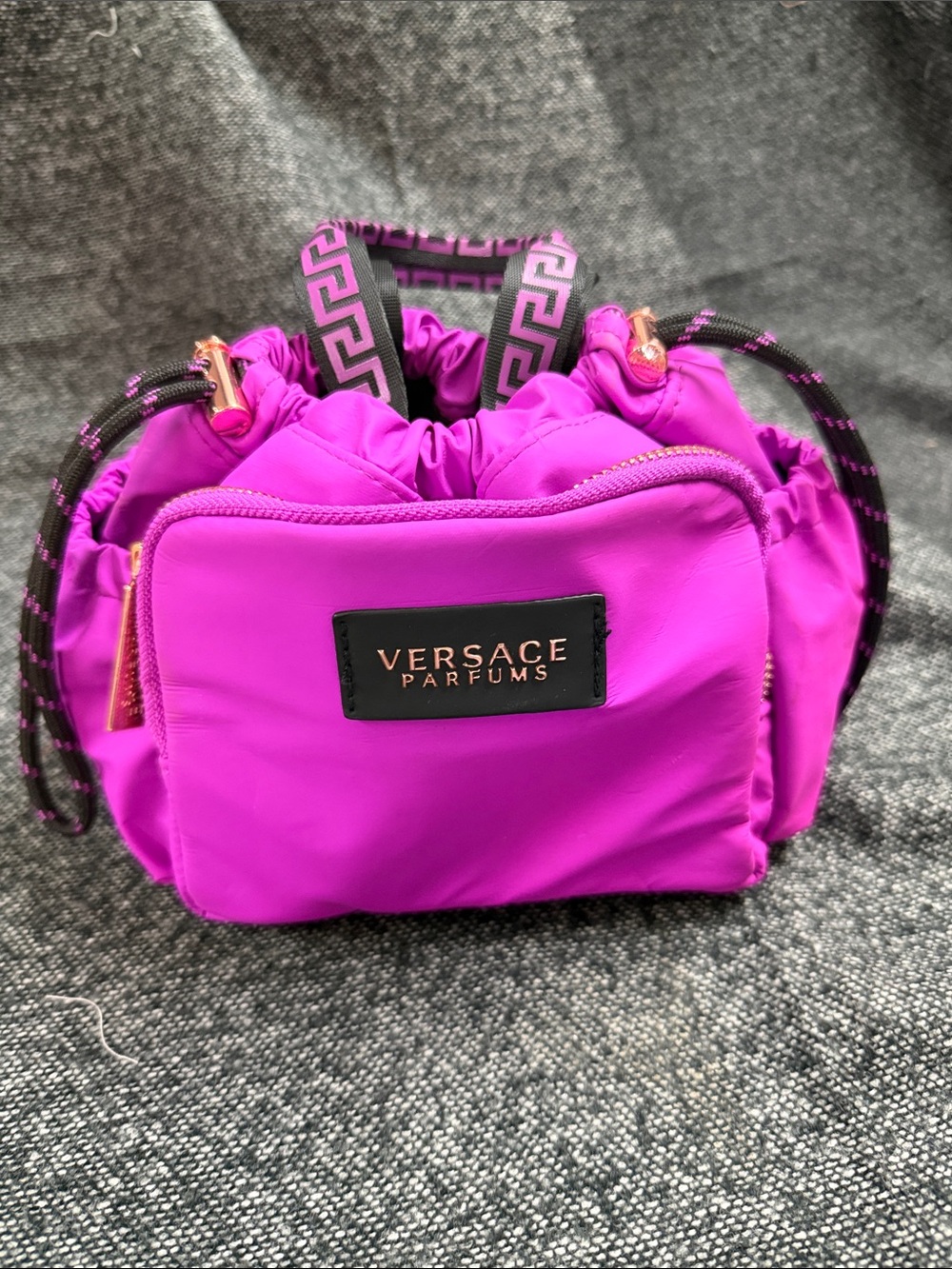 Versace Pink Drawstring Mini Crossbody Bag